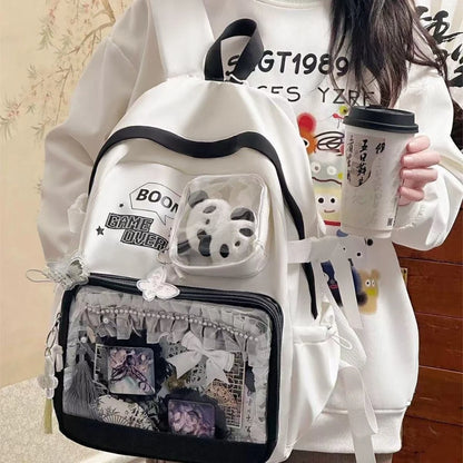 Japanese Cool Girl Y2k Ita Bag Academy Daily Transparent Schoolbag Commuting Large Capacity Backpack