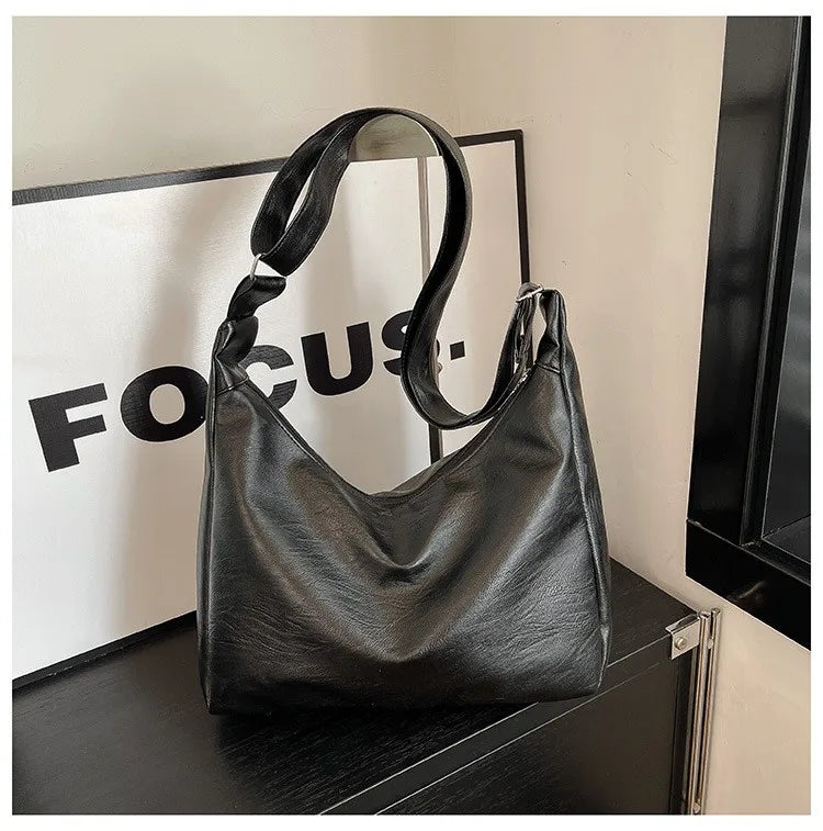 Homefish Leather Commuter Vintage Casual Tote Bag Maillard Stylish Crossbody Bags Women Texture