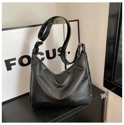 Homefish Leather Commuter Vintage Casual Tote Bag Maillard Stylish Crossbody Bags Women Texture