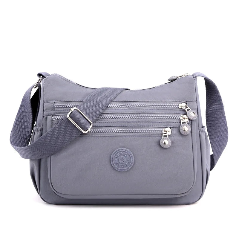 Multi-Layer Shoulder Crossbody Bag Lightweight Oxford Cloth Large Capacity Mobile Phone Storage