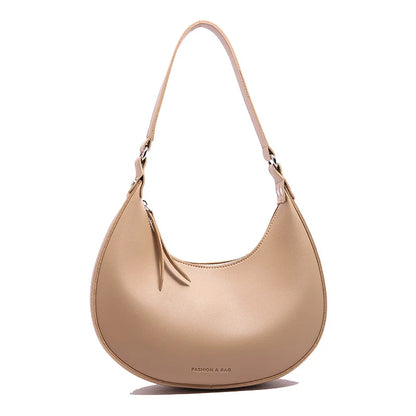 Crescent Shoulder Bag Minimalist PU Leather Hobo Purse