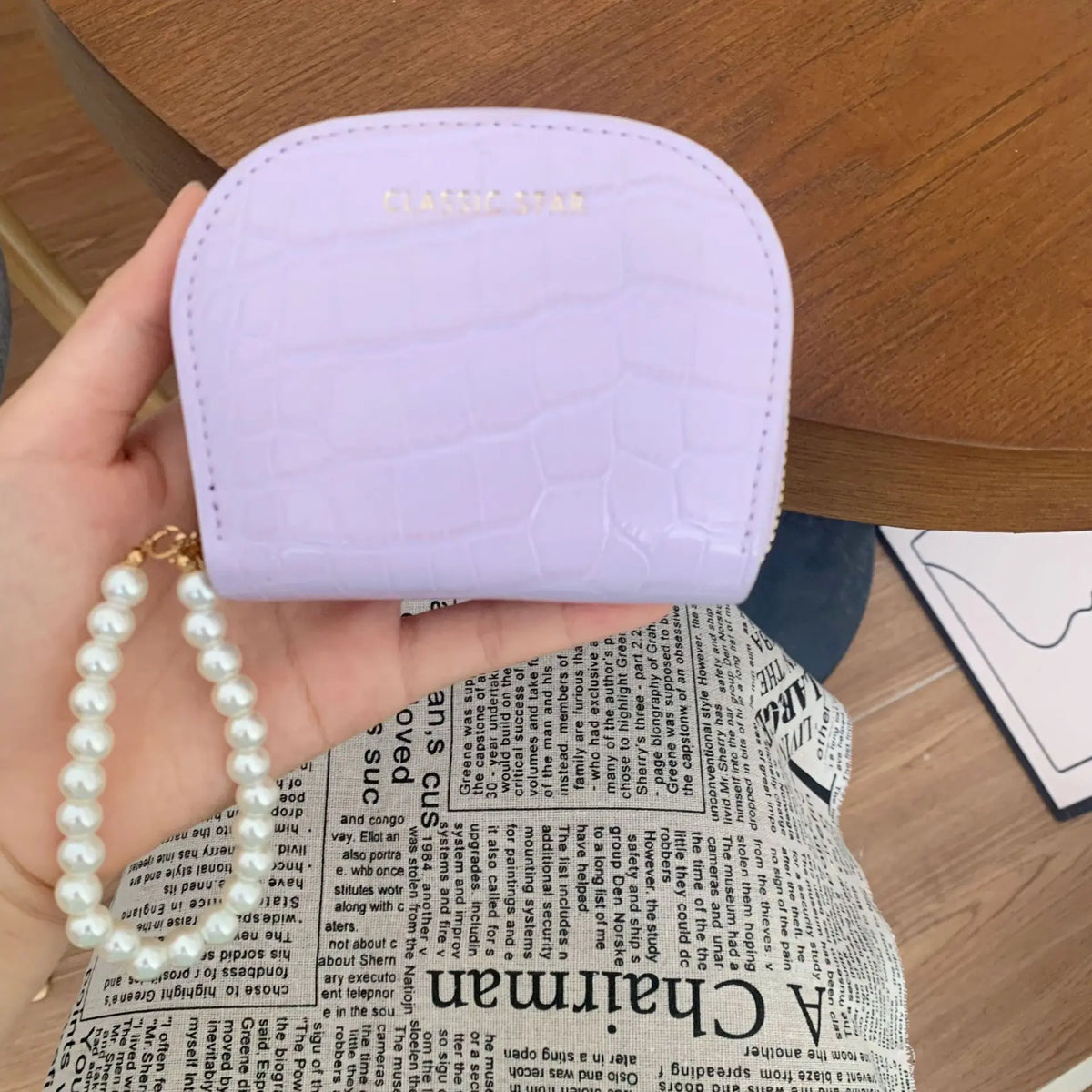 Crocodile-Patterned Semi-Circular Organ Card Case Large-Capacity Card Slot Wallet