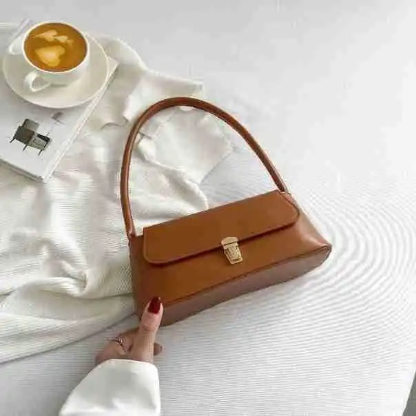 Women's Retro Baguette Shoulder Bag – Minimalist Underarm Handbag