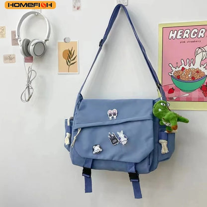 Homefish Men Women Universal Retro Crossbody Bag Casual Commute Messenger Shoulder Bag