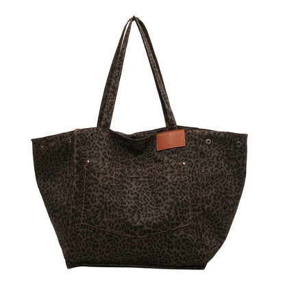 Leopard Print Tote Bag – Lightweight Women's Shoulder Bag