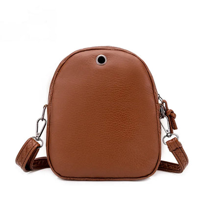 Retro Soft Leather Crossbody Bag – Multi-Pocket Shoulder Bag