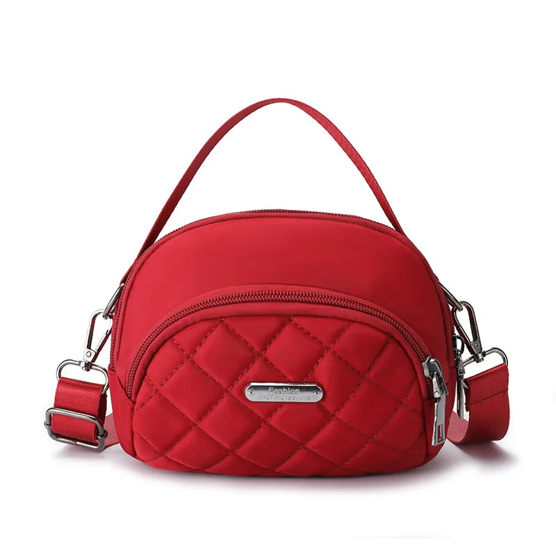 Waterproof Nylon Fabric Diamond-Shaped Single-Shoulder Crossbody Bag Ladies - Waterproof