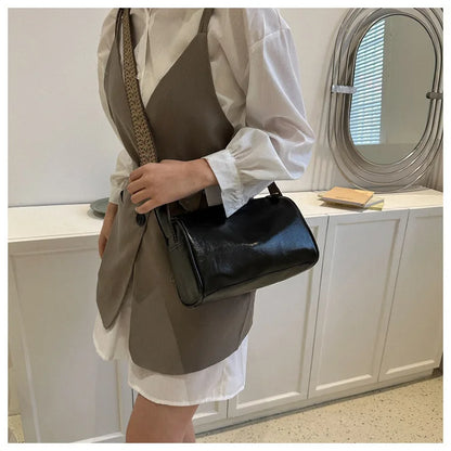Homefish Vintage Leather Boston Women Small Handbag Purse Designer Crossbody Bag Female Casual