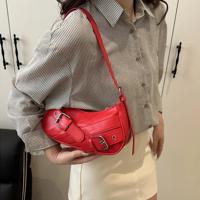 Y2K Vintage PU Leather Crossbody Bag – Women's Mini Shoulder Clutch