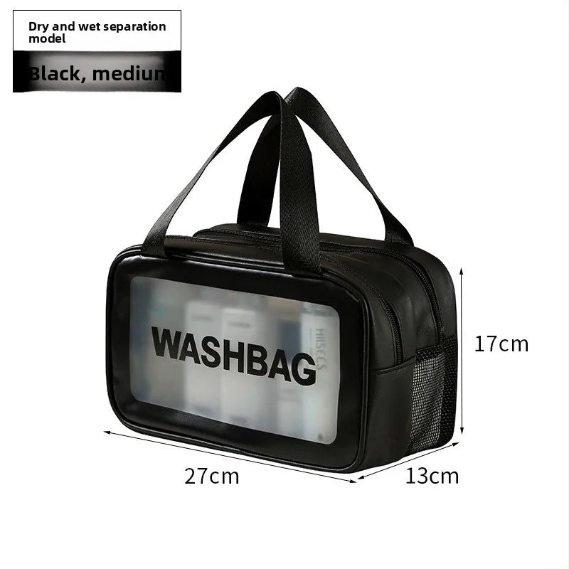 Clear Waterproof Cosmetic Bag – Dry Wet Separation Wash Bag