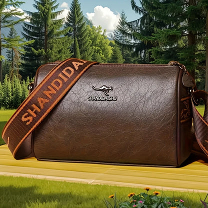 Solid Color Pu Leather Shoulder Messenger Bag Versatile Large Capacity Pillow Tote Crossbody Bags