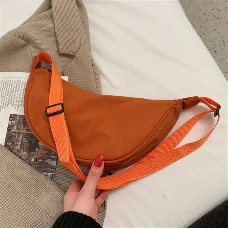 Half Moon Nylon Crossbody Bag – Women's Fanny Pack