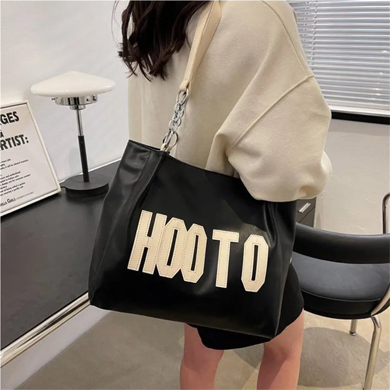 Harajuku Versatile Tote Bag Street Handbag Student School Bag Casual Large Capacity Women Shoulder