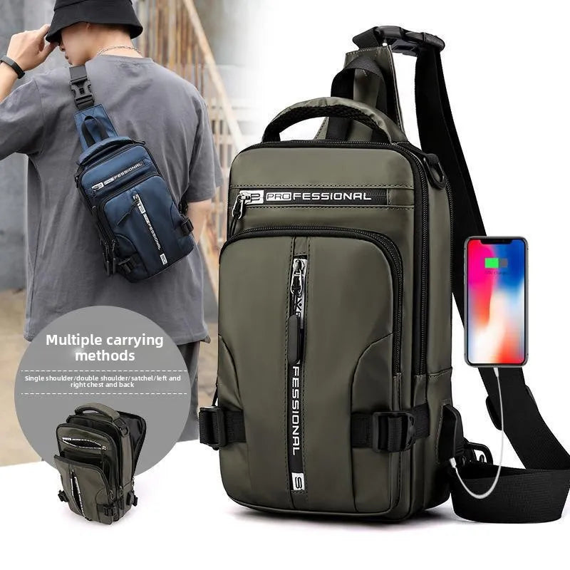 Men Multifunctional Chest Bag Convertible Crossbody Shoulder Backpack