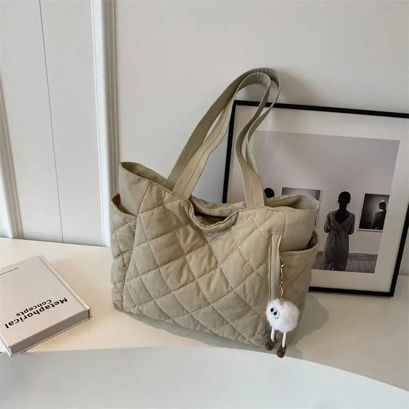 Quilted Tote Bag – Large Capacity Women's Shoulder Handbag