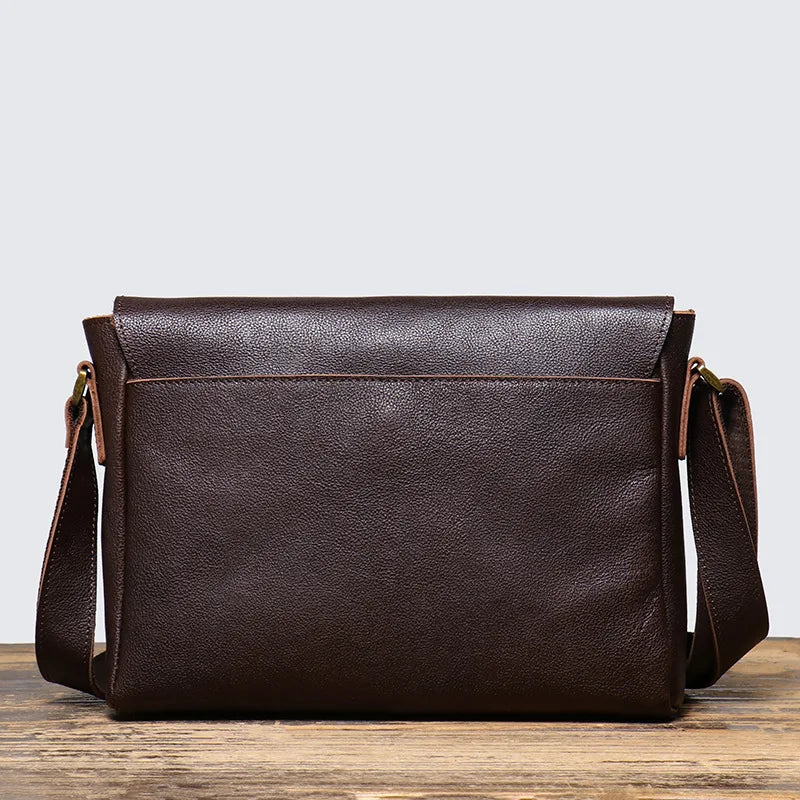 Handcrafted Retro Men S Crossbody Bag Men S Vegetable-Tanned Leather Single-Shoulder Genuine Women