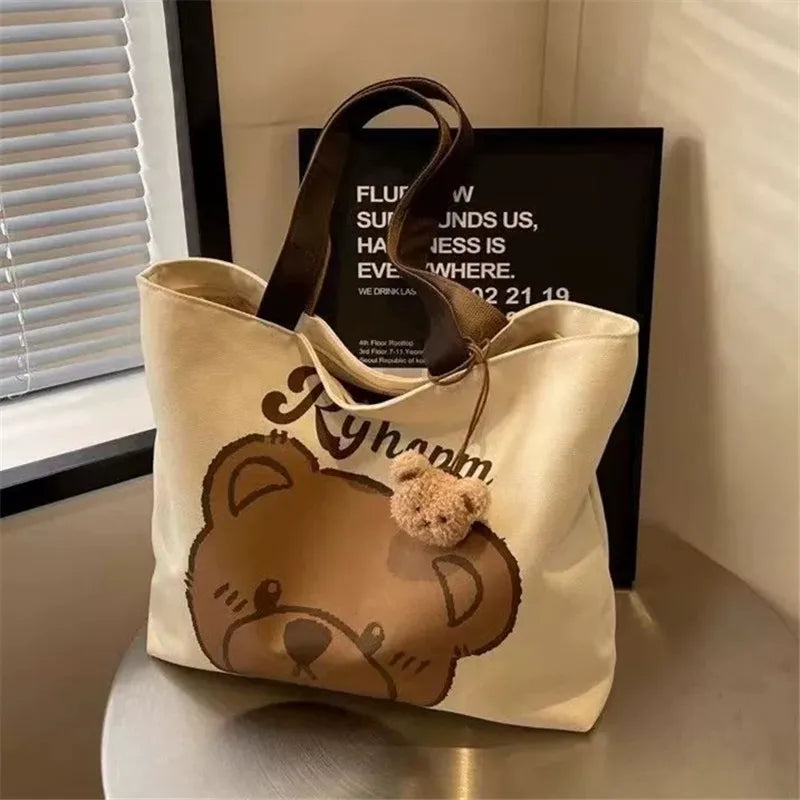 Commuting Japanese Cartoon Handbag Shoulder Bag Large Capacity Student Tote Bag