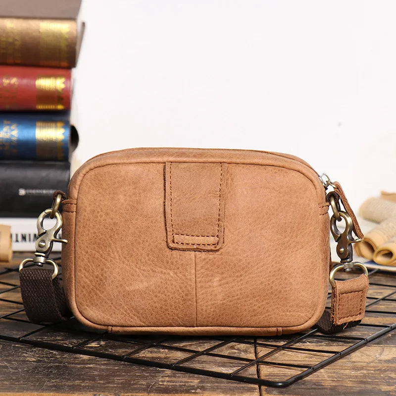 Retro Matte Men S Single-Shoulder Bag Multi-Functional Belt Mobile Phone Waist Bag