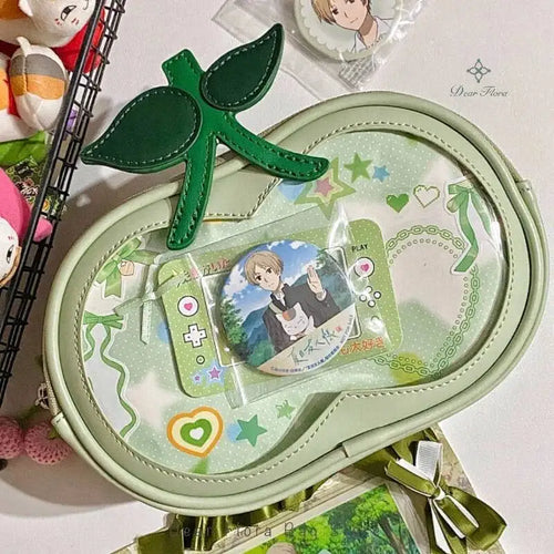 Apple-Shaped Ita Crossbody Bag – Transparent Window Shoulder Bag for Women
