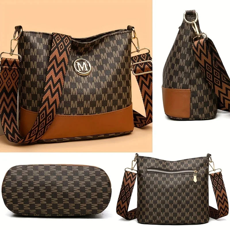 Letter Print Crossbody Bag for Women – Luxury Style Shoulder Bag