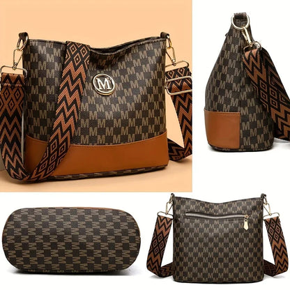 Letter Print Crossbody Bag for Women – Luxury Style Shoulder Bag