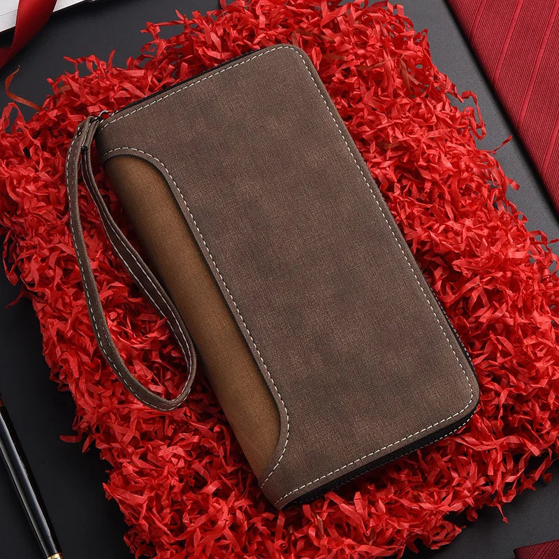 Men S Long Wallet Multi-Functional Large-Capacity Color-Blocking Spliced Bracelet