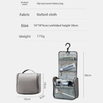 Hanging Travel Toiletry Bag – Waterproof Cosmetic Organizer with Hook