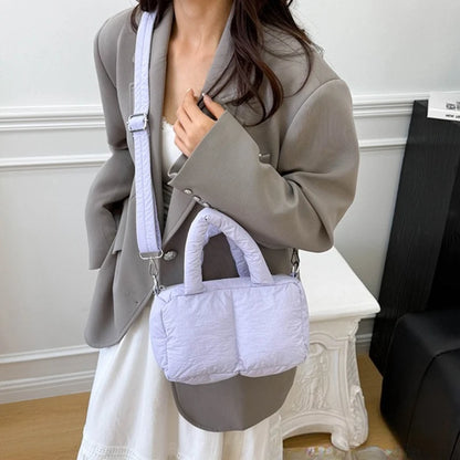 Quilted Puffer Crossbody Bag Mini Padded Handbag Top Handle Bag Adjustable Strap Women S Casual