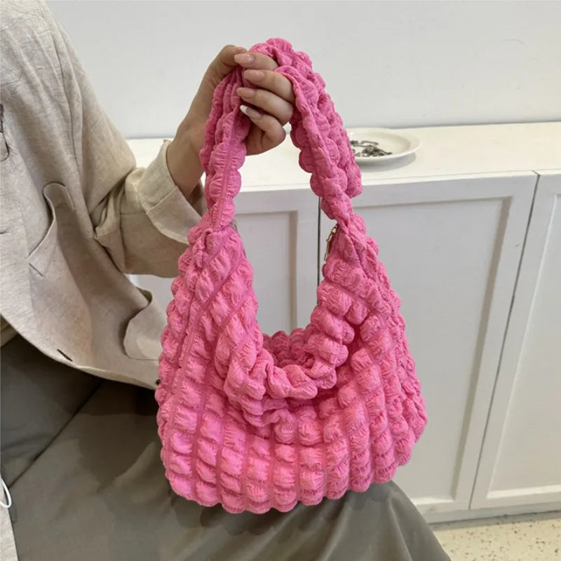 Bubble Quilted Handbag for Women – Lightweight Puffy Tote Bag