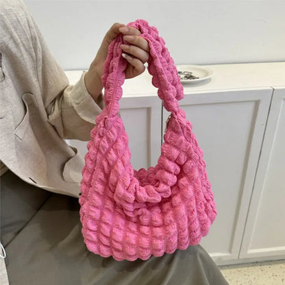 Bubble Quilted Handbag for Women – Lightweight Puffy Tote Bag