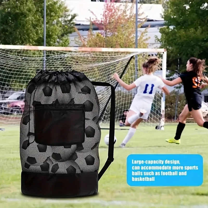 Sports Ball Bag – Mesh Drawstring Carry Bag for Basketball & Soccer