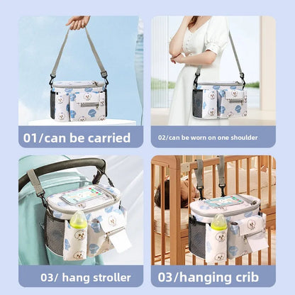 Stroller Organizer Bag with Clear Phone Pocket & Cup Holders