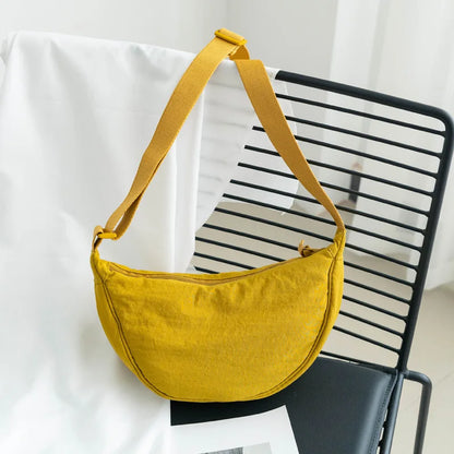 Nylon Crescent Crossbody Bag – Lightweight Women's Shoulder Bag
