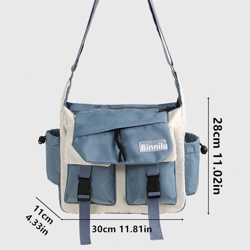 Nylon Crossbody Messenger Bag – Casual Shoulder Bag for Students