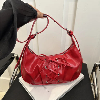 Chic Tied Bow Tie Crescent Design Tote Shoulder Crossbody Bags