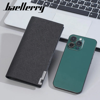 Men S Long Wallet Youth Business Multi-Slot Snap Wallet