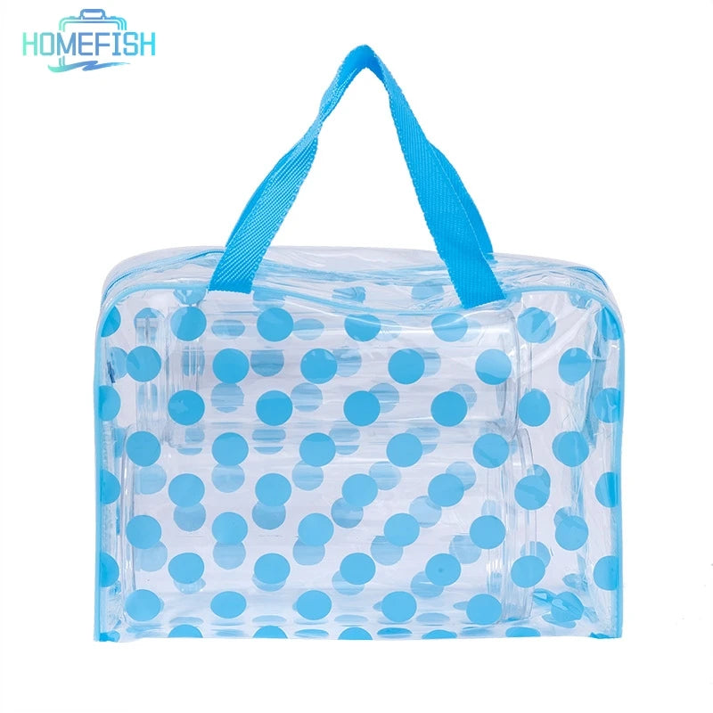 Homefish Transparent Polka Dot Women S Makeup Bag Waterproof Pvc Cosmetic Portable Storage