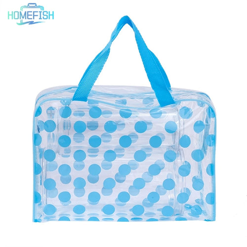 Homefish Transparent Polka Dot Women S Makeup Bag Waterproof Pvc Cosmetic Portable Storage