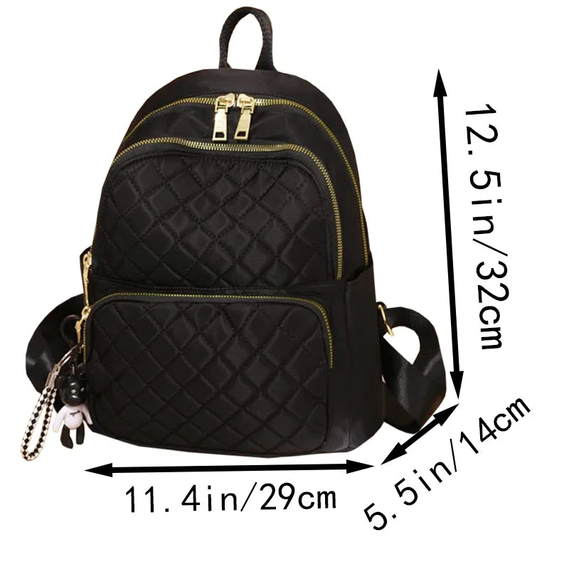 Everyday Spacious Diamond Stitch Backpack Multi Storage Layers