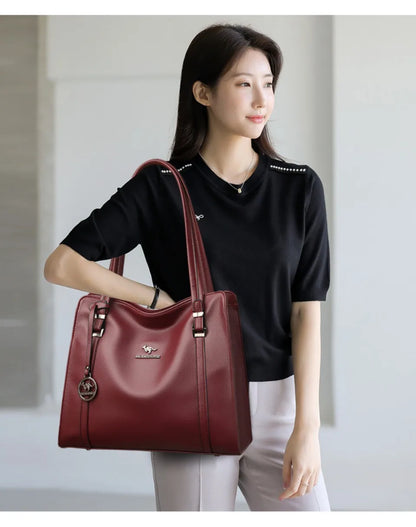 Luxury Leather Handbag for Women – Large Shoulder & Crossbody Tote