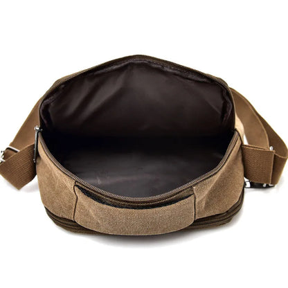 Men S Crossbody Bag Canvas Multi-Compartment Hand-Held Large-Capacity Men S Single-Shoulder Bag
