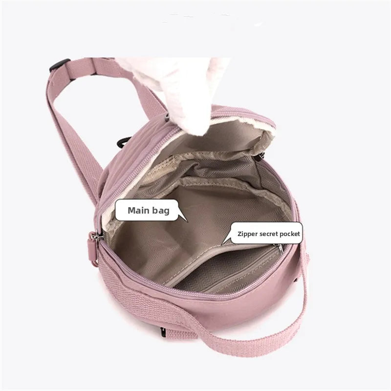Waterproof Round Crossbody Bag – Lightweight Nylon Shoulder Purse