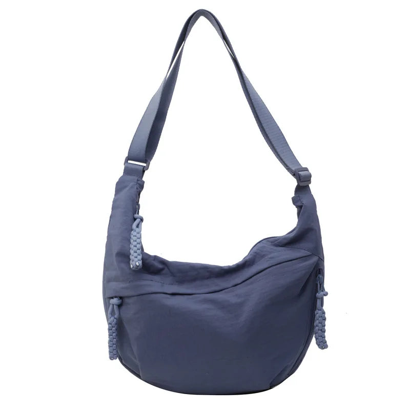Crescent Crossbody Bag – Lightweight Nylon Shoulder Purse for Women