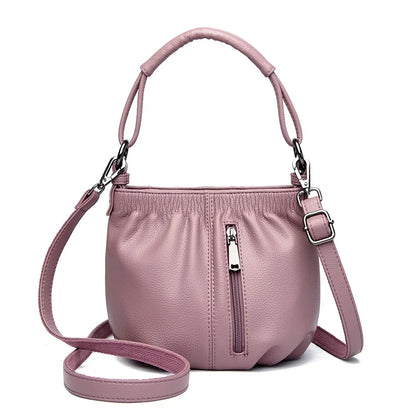 PU Leather Bucket Bag for Women – Small Crossbody Shoulder Purse