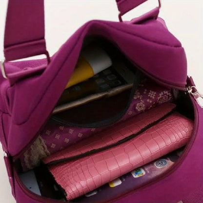Nylon Crossbody Bag Solid Color Shoulder Bag Women S Casual Handbag Purse