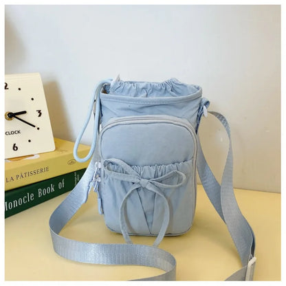 Lightweight Crossbody Phone Bag Women Outdoor Sports Cycling Water Bottle Holder Travel Knot Design
