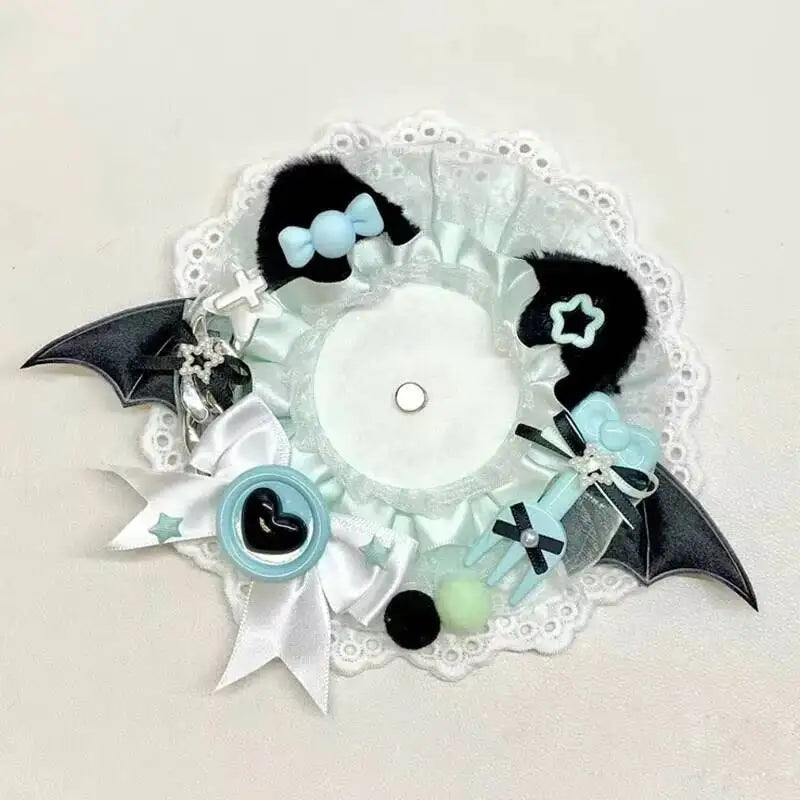 Bat Wing Lace Ita Bag Insert Board – Gothic Kawaii Badge Holder
