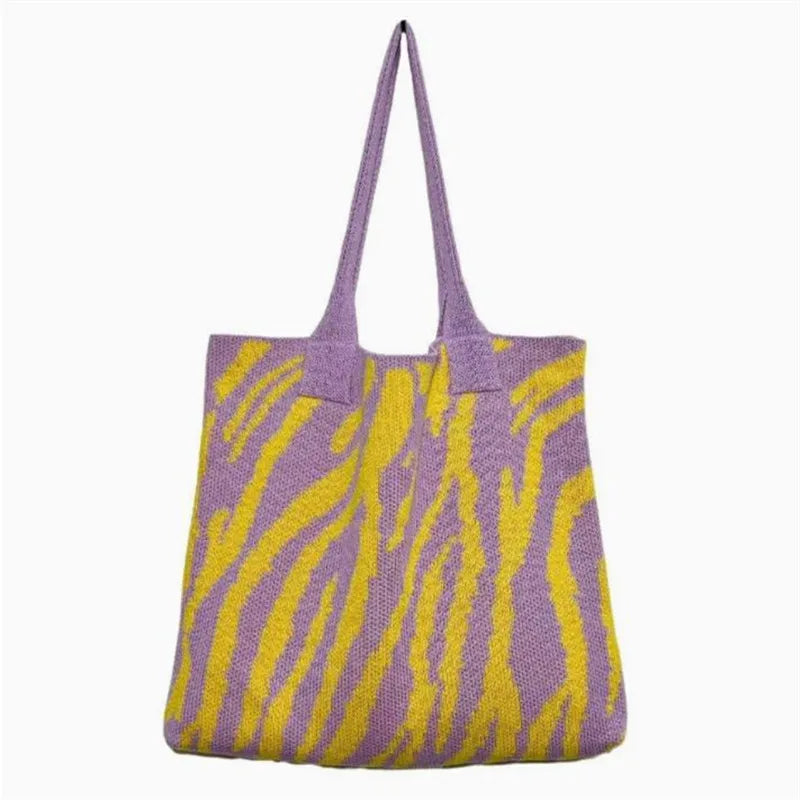Summer Beach Tote Shoulder Bag Straw Weav Handbag Large Capacity Vacation Weaving Hollow Bags Women