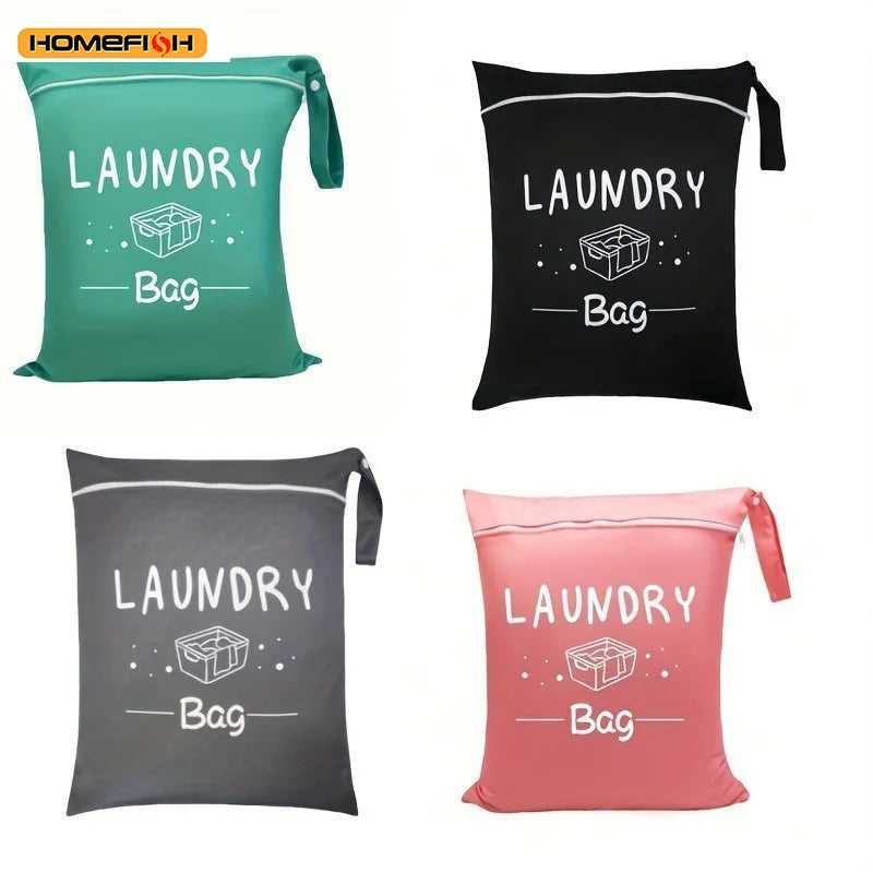 Homefish Laundry Shape Nylon Bag Travel Storage Pouch Machine Washable Dirty Clothes Organizer Wash
