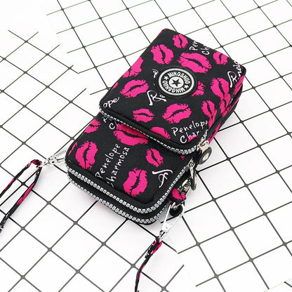 Nylon Shoulder Crossbody Phone Bag Women Sports Running Multi Layer Zipper Pouch Armband Bag